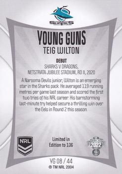 2022 NRL Elite - Young Guns #YG08 Teig Wilton Back